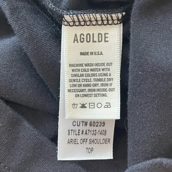 Agolde Black Off-Shoulder Top - Picture 7 of 8